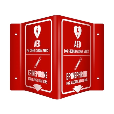 Aek AED  EPINEPHRINE For Allergic Reactions 3D Sign EN9382